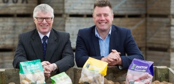 Glens of Antrim Potatoes director Michael McKillop, right, pictured with Roger Hamilton of Danske Bank (Courtesy: News Letter)  