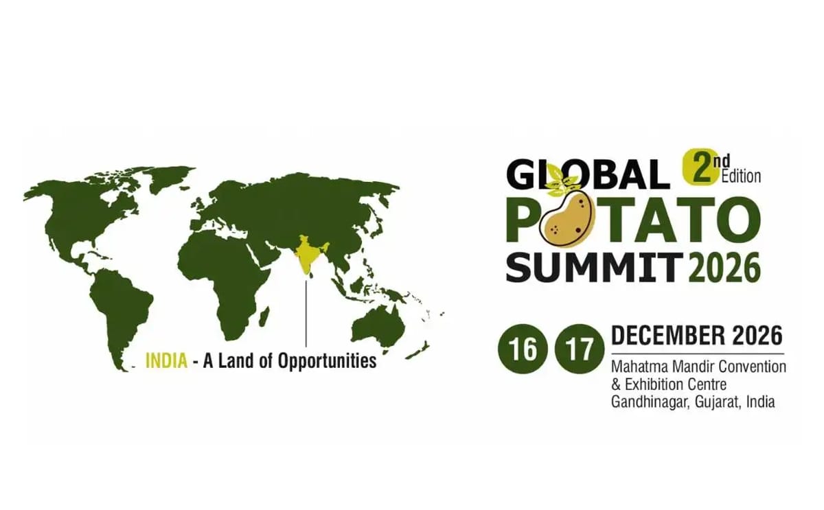 Global Potato Summit 2026 announced: India to host the international event on December 16–17 at Mahatma Mandir, Gandhinagar, bringing together global stakeholders across the potato value chain. Global Potato Summit 2026 announced: India to host the international event on December 16–17 at Mahatma Mandir, Gandhinagar, bringing together global stakeholders across the potato value chain.