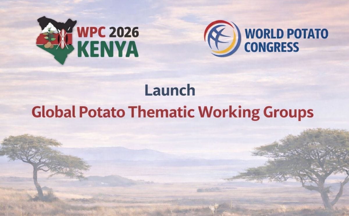 World Potato Congress announces the launch of Global Potato Thematic Working Groups ahead of the 2026 Congress in Kenya, bringing together international experts to strengthen collaboration across research, sustainability, seed systems, aeroponics, and mar World Potato Congress announces the launch of Global Potato Thematic Working Groups ahead of the 2026 Congress in Kenya, bringing together international experts to strengthen collaboration across research, sustainability, seed systems, aeroponics, and mar