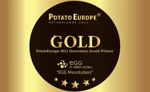 EGG Microtubers receive PotatoEurope’s Golden Innovation Award. EGG Microtubers receive PotatoEurope’s Golden Innovation Award.