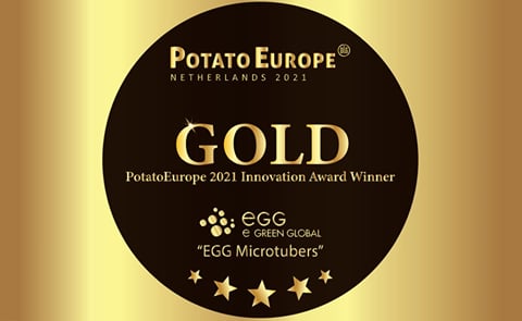 EGG Microtubers receive PotatoEurope’s Golden Innovation Award. EGG Microtubers receive PotatoEurope’s Golden Innovation Award.