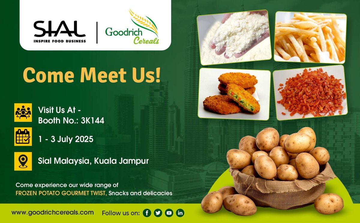 Visit Goodrich Cereals at SIAL Malaysia 2025 – Booth 3K144, July 1–3! Explore Potato Gourmet Twist, tasty snacks & sustainable innovations. Visit Goodrich Cereals at SIAL Malaysia 2025 – Booth 3K144, July 1–3! Explore Potato Gourmet Twist, tasty snacks & sustainable innovations.