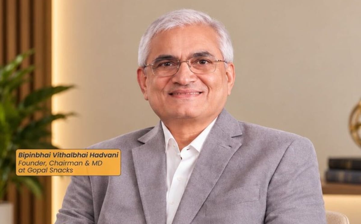 Gopal Snacks Founder and MD Bipinbhai Hadvani as the company reports a 409% surge in Q1 FY27 net profit, driven by operational recovery, cost optimisation and distribution expansion.