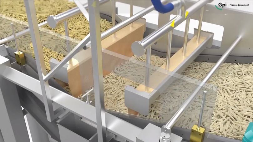 Animation of the batter preparation process by the Gpi batterline for a french fry application (Courtesy: Gpi Process Equipment) Animation of the batter preparation process by the Gpi batterline for a french fry application (Courtesy: Gpi Process Equipment)