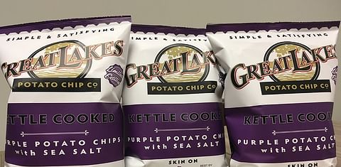 Great Lakes Potato Chip Co offers Purple Blackberry potato chips for its 10 year anniversary