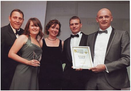 (Left to right) is Jason Wing (Awards Host), Jessica Cranthorne (Greenvale AP Group Environmental Manager), Dawn Terry (Award Sponsor, Local Generation), Adrian Dickson (Greenvale AP Engineering Manager) and Trevor Dear (Greenvale AP Operations Manager). (Image credit: Brian Purdey)