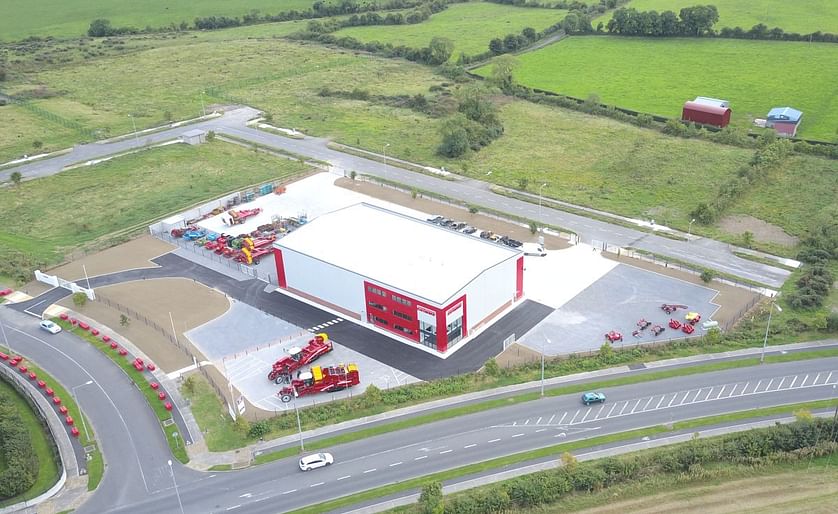 Aerial view of Grimme's new Sales and Service Center for Ireland, located in Balbrigan, close to the M1 highway