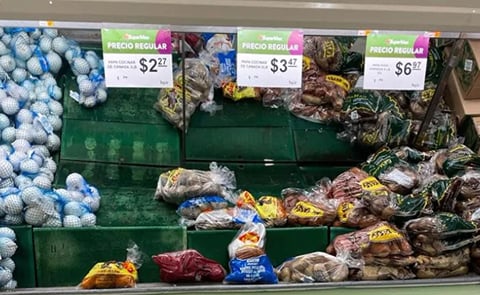 Mark Antunez says some grocery store shelves are now empty where P.E.I. potatoes usually would be. Courtesy: Mark Antunez Mark Antunez says some grocery store shelves are now empty where P.E.I. potatoes usually would be. Courtesy: Mark Antunez