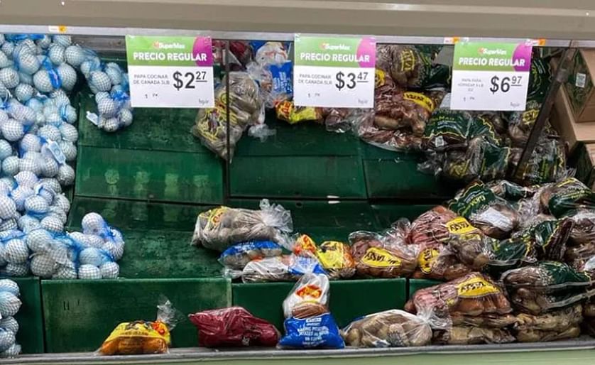 Mark Antunez says some grocery store shelves are now empty where P.E.I. potatoes usually would be. Courtesy: Mark Antunez