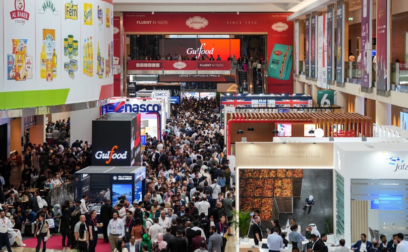 A packed exhibition hall at Gulfood highlights the scale and momentum of the global food and beverages market, as industry leaders showcase solutions shaping a USD 11.37 trillion market by 2030. A packed exhibition hall at Gulfood highlights the scale and momentum of the global food and beverages market, as industry leaders showcase solutions shaping a USD 11.37 trillion market by 2030.