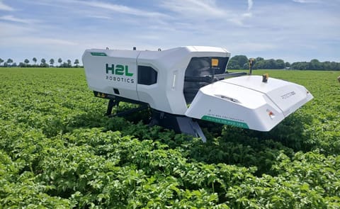 H2L's autonomous AI-powered robot navigates a Dutch seed potato field, scanning crops to identify virus-infected plants during a live field demonstration. H2L's autonomous AI-powered robot navigates a Dutch seed potato field, scanning crops to identify virus-infected plants during a live field demonstration.