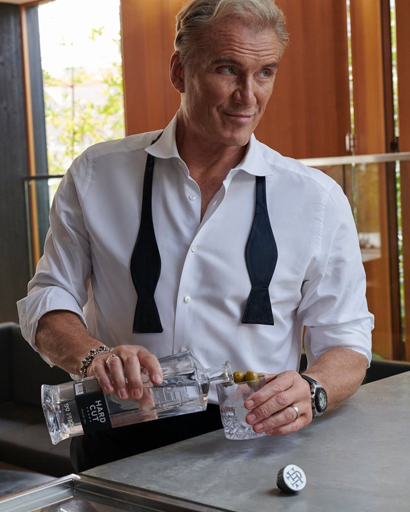 Dolph Lundgren Pouring Hard Cut Vodka Bottle Dolph Lundgren Pouring Hard Cut Vodka Bottle