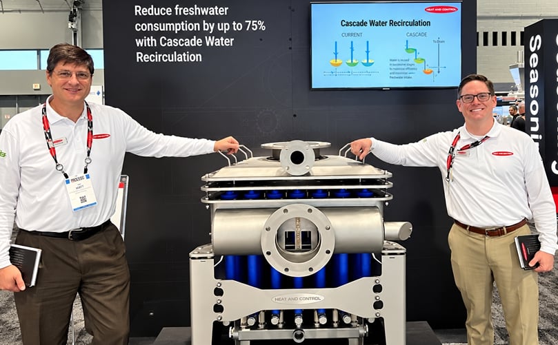 Heat and Control's Cascade Water Recirculation system reduces freshwater consumption by recirculating process water in potato processing lines Heat and Control's Cascade Water Recirculation system reduces freshwater consumption by recirculating process water in potato processing lines