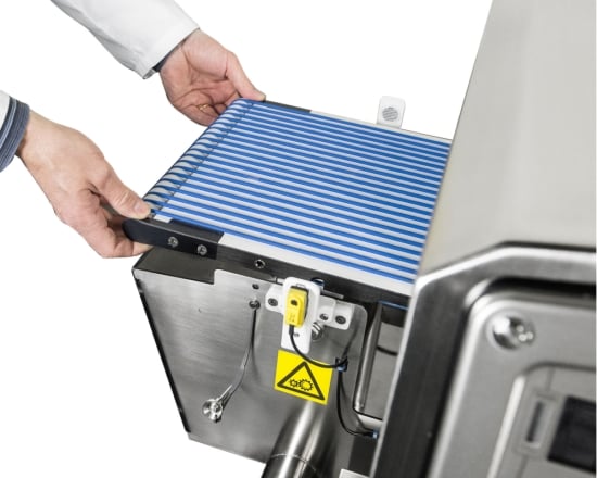 The polyurethane cord conveyor can be easily removed without using tools The polyurethane cord conveyor can be easily removed without using tools