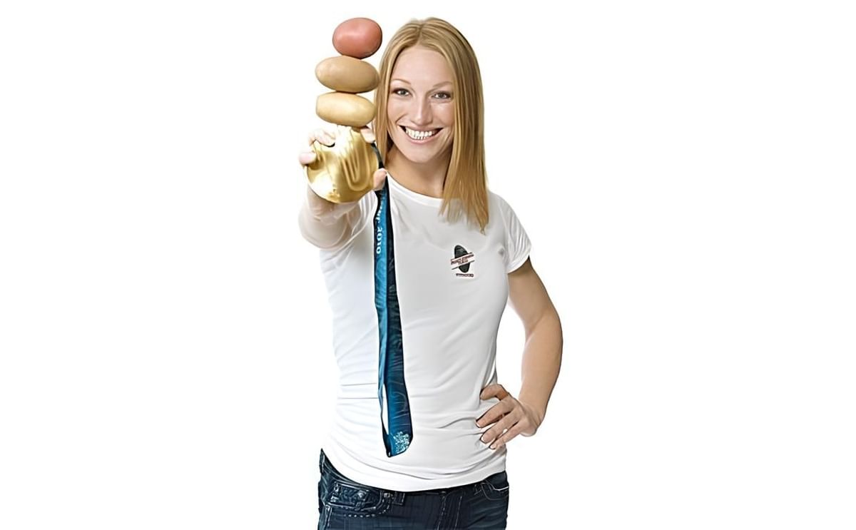 Heather Moyse promoting PEI potatoes Heather Moyse promoting PEI potatoes