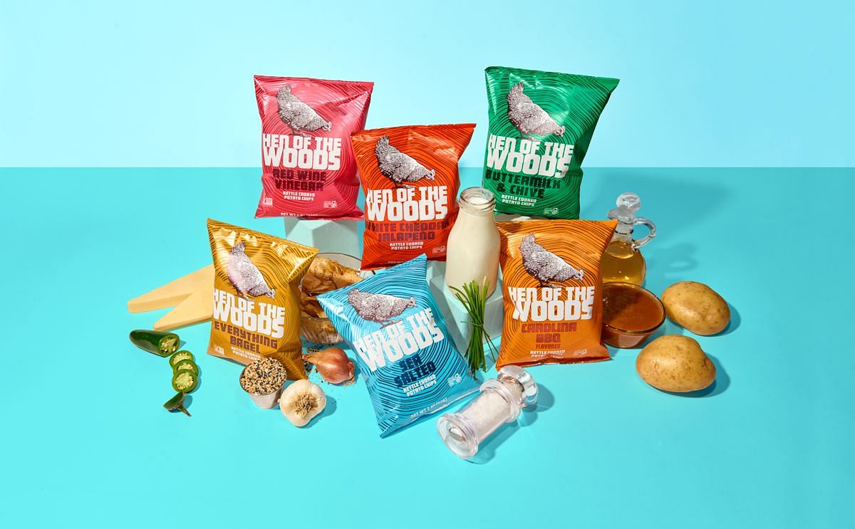 Hen of the Woods Kettle Chips Unveils Colorful New Branding