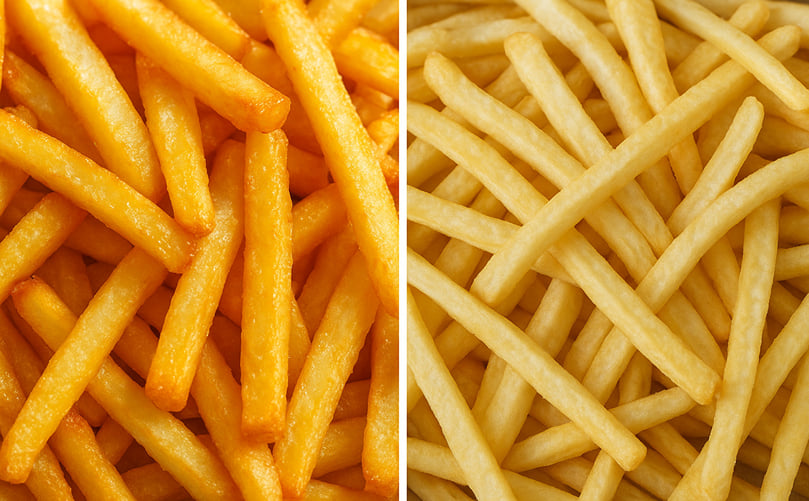 Visual Comparison: Traditional vs. Low-Fat French Fries Visual Comparison: Traditional vs. Low-Fat French Fries