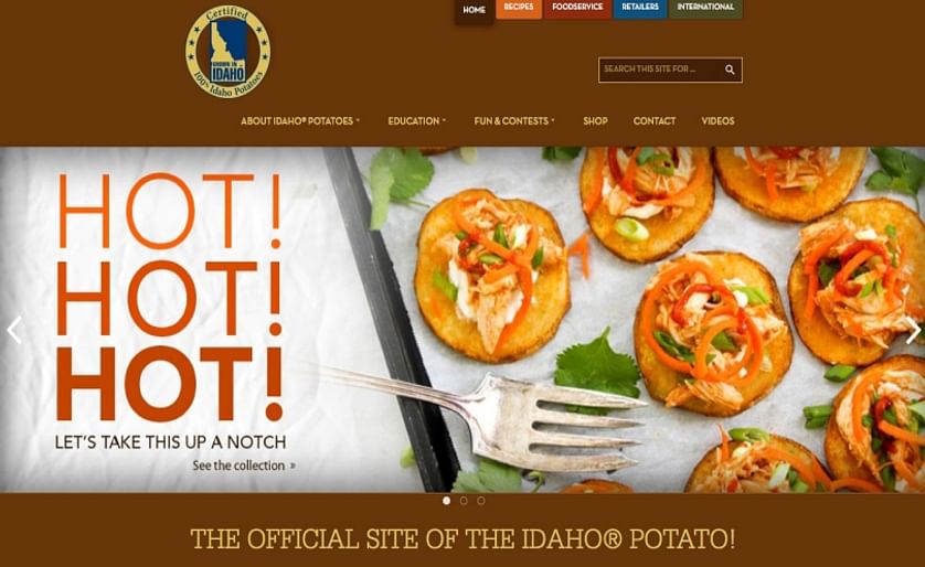 The new www.idahopotato.com homepage