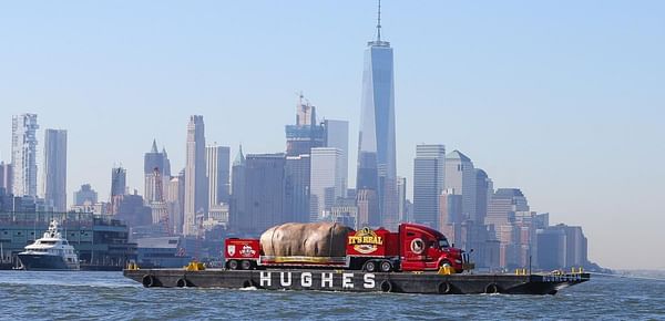 Big Idaho Potato Truck sets sail in New York City Harbor