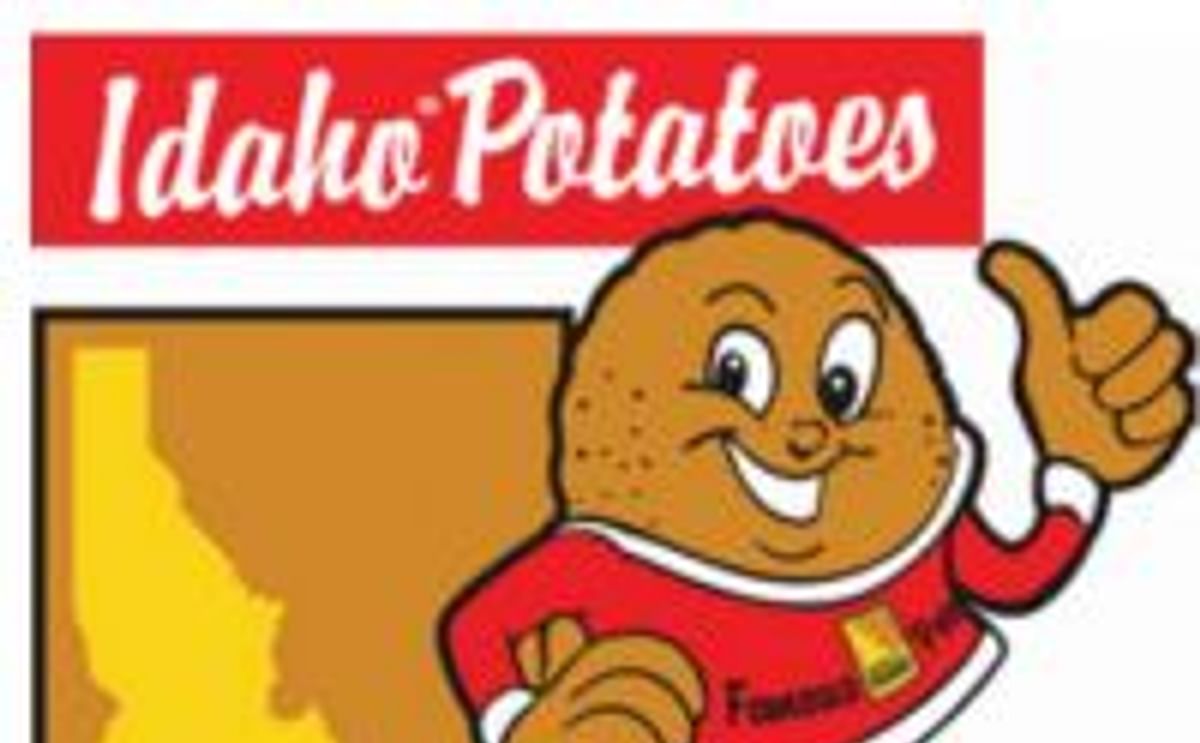 Idaho potato logo with spuddy Idaho potato logo with spuddy
