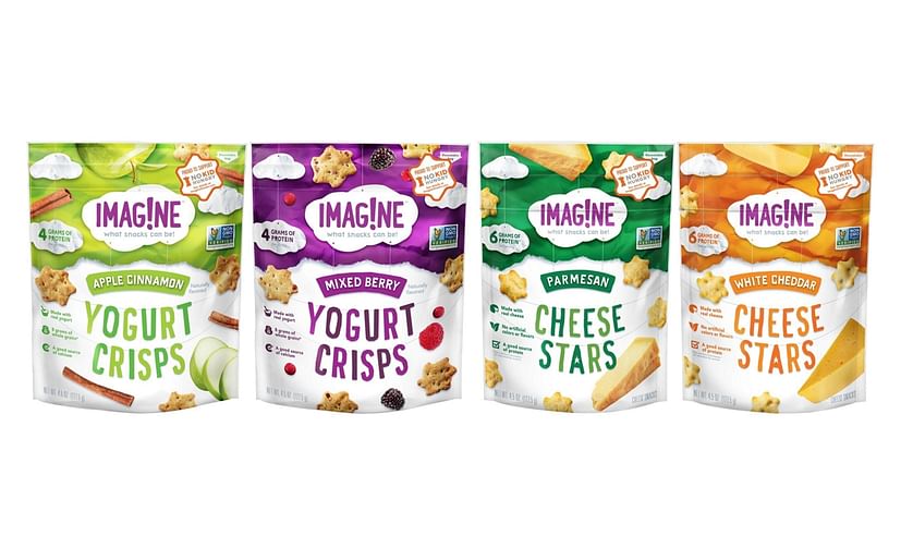 The Imagine snack line includes two products, Yogurt Crisps and Cheese Stars, with each type available in two flavours.