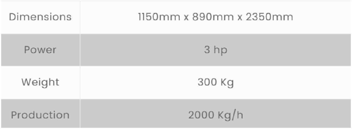 Incalfer - P85 Automatic Peeler specifications Incalfer - P85 Automatic Peeler specifications