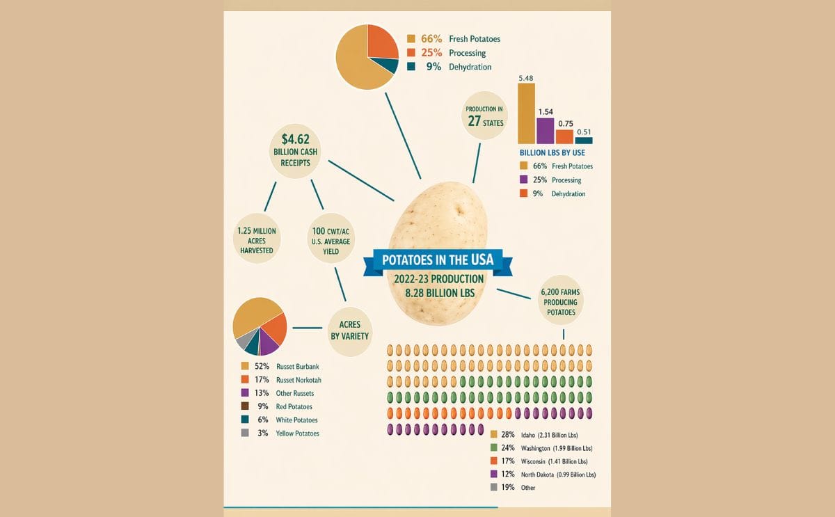 Infografía sobre el recorrido de la papa en la Argentina