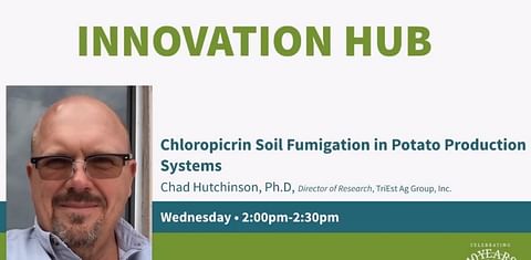 Dr. Chad Hutchinson Director of Research at TriEst Ag Group, Inc. Exposition in Potato Expo 2018 (Courtesy: Plant Management Network)