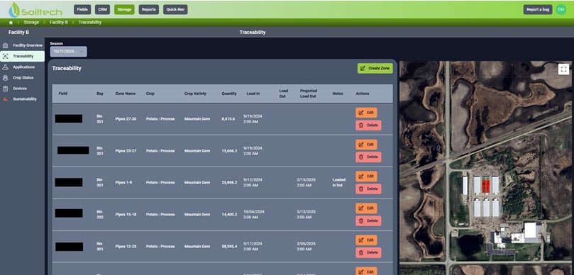 Soiltech Insights enables full load traceability from field to storage Soiltech Insights enables full load traceability from field to storage