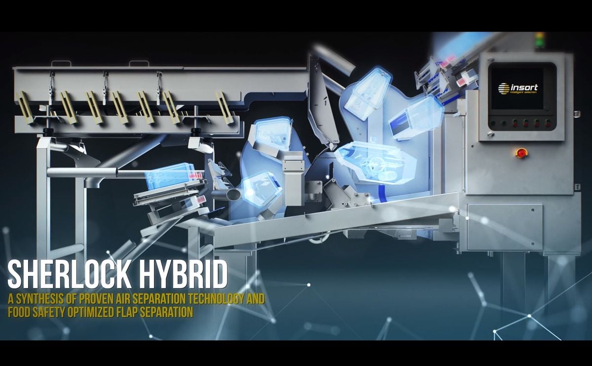 Insort presents its first end-of-line sorter for frozen french fries at Interpom 2018 – the Sherlock Hybrid. Insort presents its first end-of-line sorter for frozen french fries at Interpom 2018 – the Sherlock Hybrid.