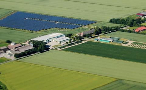 Aerial view of the headquarters of Interseed in Wittmund, Germany. The facilities include breeding station, multiplcation and storage facilities
(Courtesy: Interseed Potatoes GmbH) Aerial view of the headquarters of Interseed in Wittmund, Germany. The facilities include breeding station, multiplcation and storage facilities
(Courtesy: Interseed Potatoes GmbH)