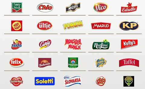The Intersnack group owns a wide range of savory snacks brands, some of which can be seen in the image above.