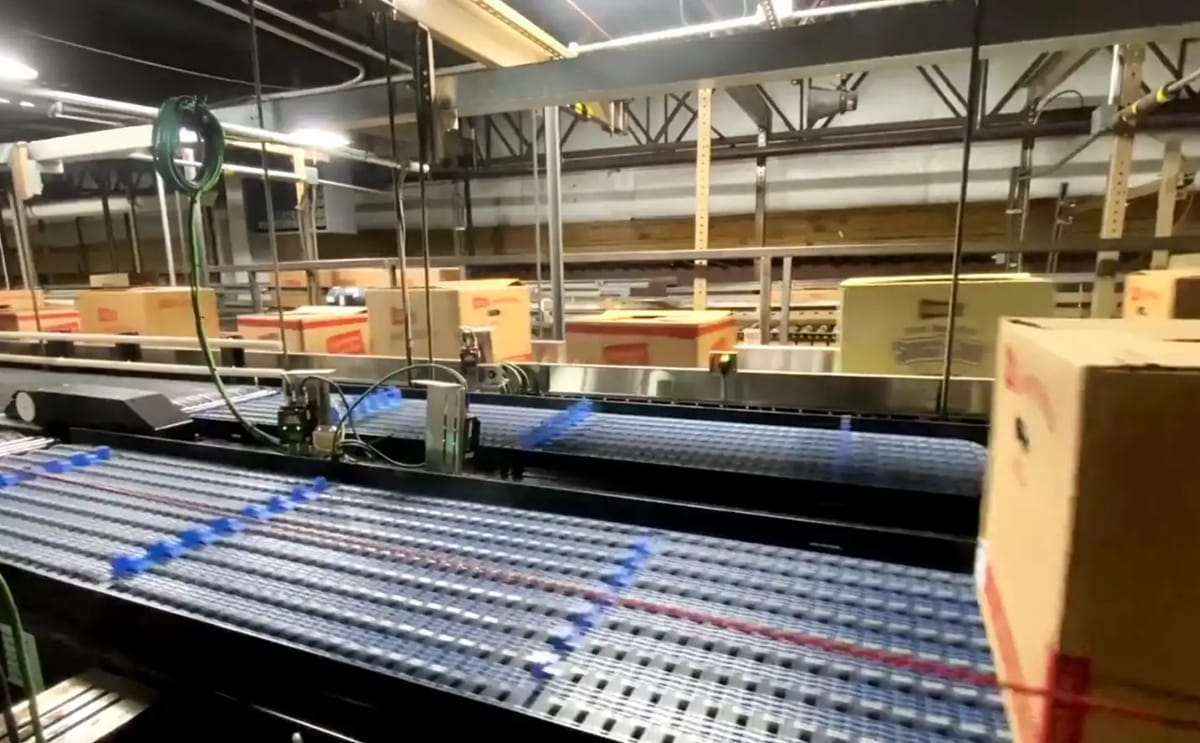 Automated conveyor and sortation system installed by Intralox and Conveyor & Automation Technologies at Herr Foods, enabling higher throughput, improved efficiency, and enhanced end-of-line operations. Automated conveyor and sortation system installed by Intralox and Conveyor & Automation Technologies at Herr Foods, enabling higher throughput, improved efficiency, and enhanced end-of-line operations.