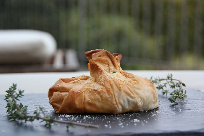 Beggar’s Pouch Mashers with Spinach and Parmesan
by Sharon Damante, Napa, California