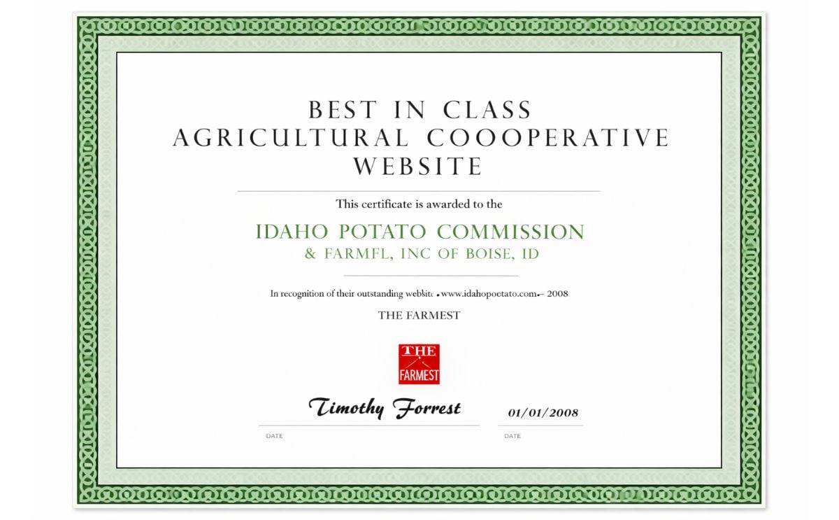 Idaho Potato Commission receives award for its website Idaho Potato Commission receives award for its website