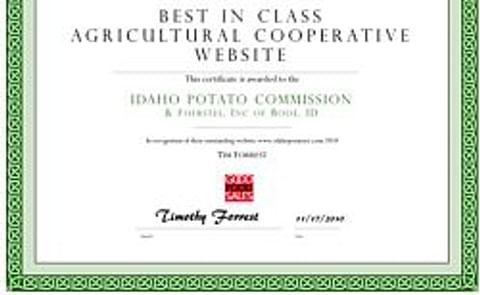 Idaho Potato Commission website receives award Idaho Potato Commission website receives award