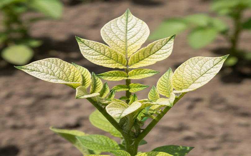 Lime-Induced Iron Chlorosis: Yellow Leaves with Green Veins Lime-Induced Iron Chlorosis: Yellow Leaves with Green Veins