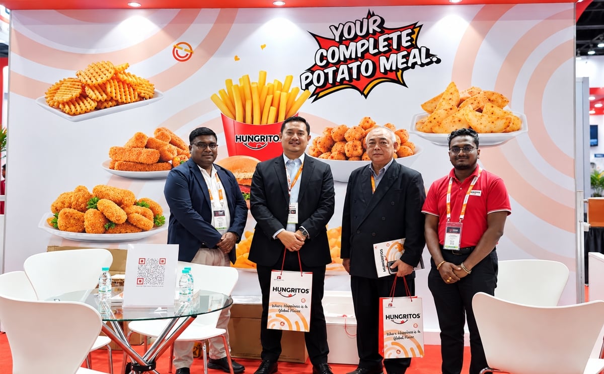 Iscon Balaji Foods showcased its Hungritos frozen potato portfolio at MIHAS 2026 in Kuala Lumpur, Malaysia, including French fries, waffle fries, crinkle cuts and seasoned potato products