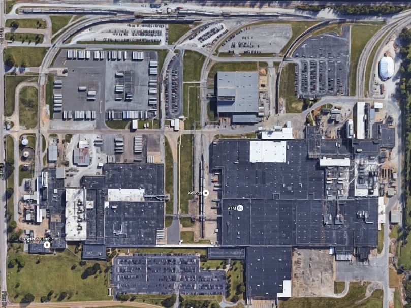 Aerial view of the Pringles manufacturing plant in Jackson, Tennessee
(Courtesy: Google)