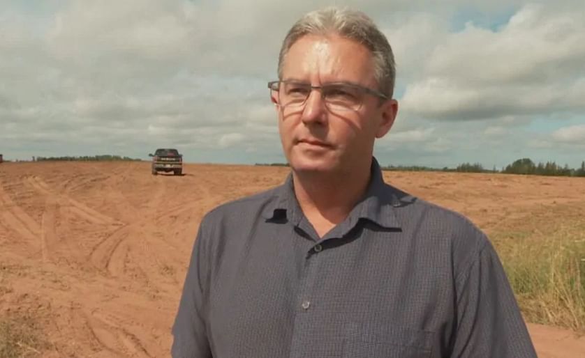 Jason Hayden, chair of the P.E.I. Potato Board, says potato farmers are harvesting about two-thirds of what they normally get at this time of year. (Courtesy: Laura Meader | CBC)