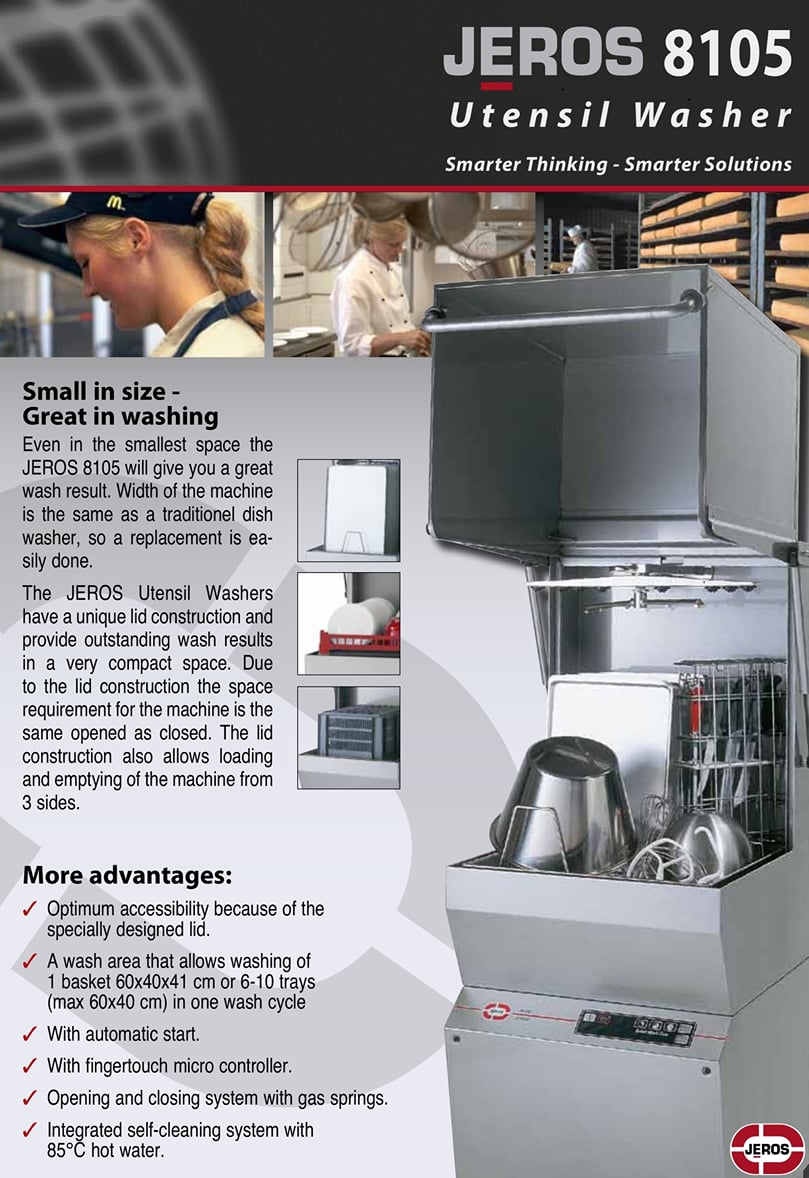 JEROS Utensil Washer Model 8105 Brochure 