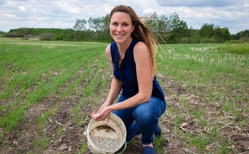 Jocelyn Velestuk says her family farm near Broadview, Sask., makes a six-figure investment in manufactured fertilizer every year. And she doesn't want it to be wasted in the atmosphere as nitrous oxide.  (Courtesy: Matthew Howard | CBC)