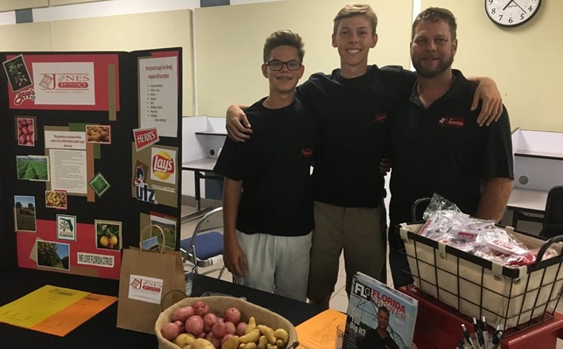 Alan Jones with his sons Harrison and Carson at a Farm to School Event in Sarasota County Alan Jones with his sons Harrison and Carson at a Farm to School Event in Sarasota County