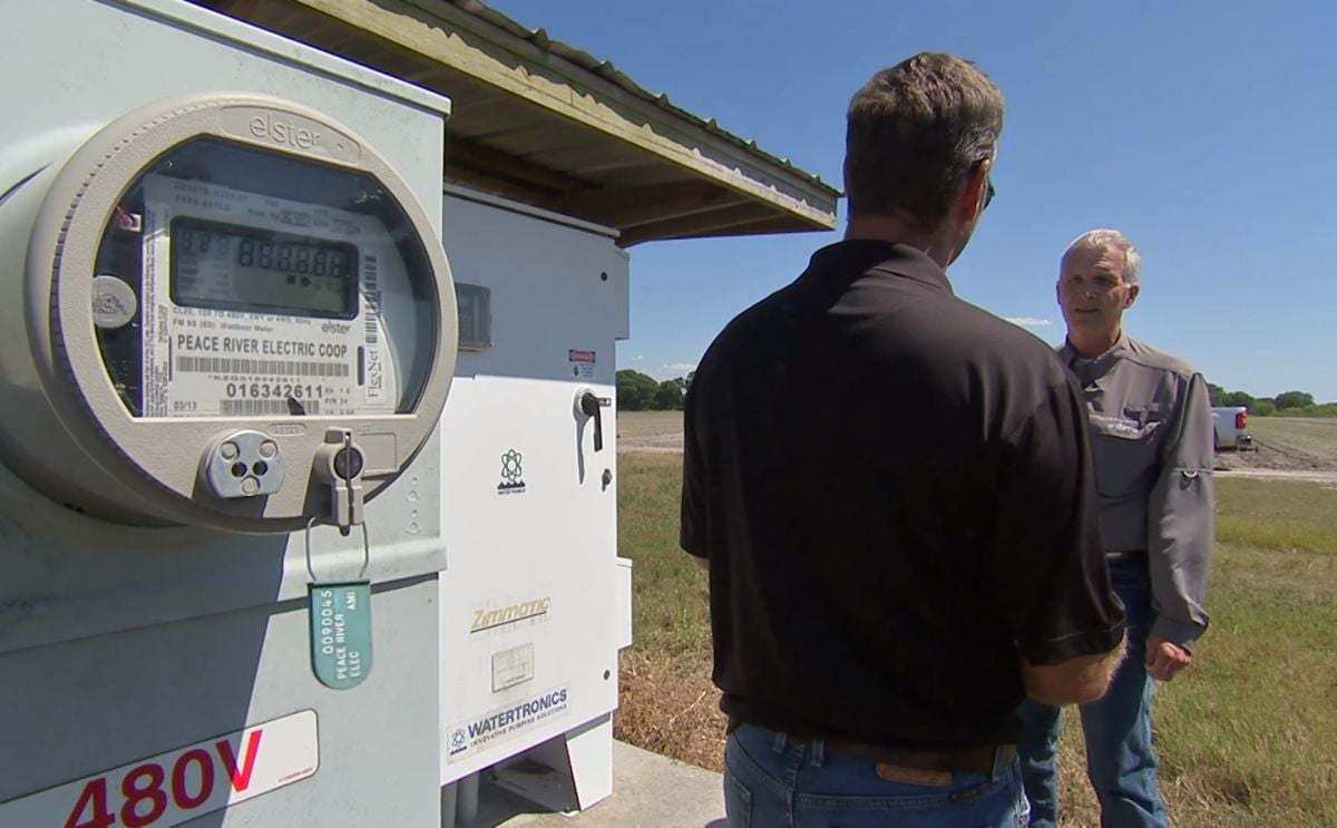 Florida potato farmer installs electrical irrigation system Florida potato farmer installs electrical irrigation system