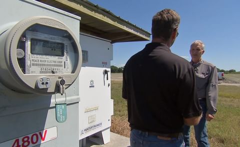 Jones Potato Farm switched from a diesel powered irrigation system to an electrical one (picture added in 2018). Jones Potato Farm switched from a diesel powered irrigation system to an electrical one (picture added in 2018).