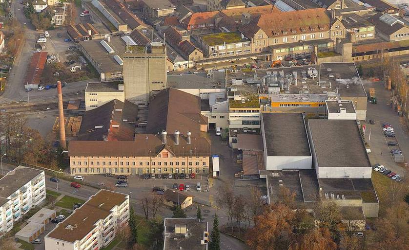 An aerial view of the KADI processing facilities in Langenthal, Switzerland