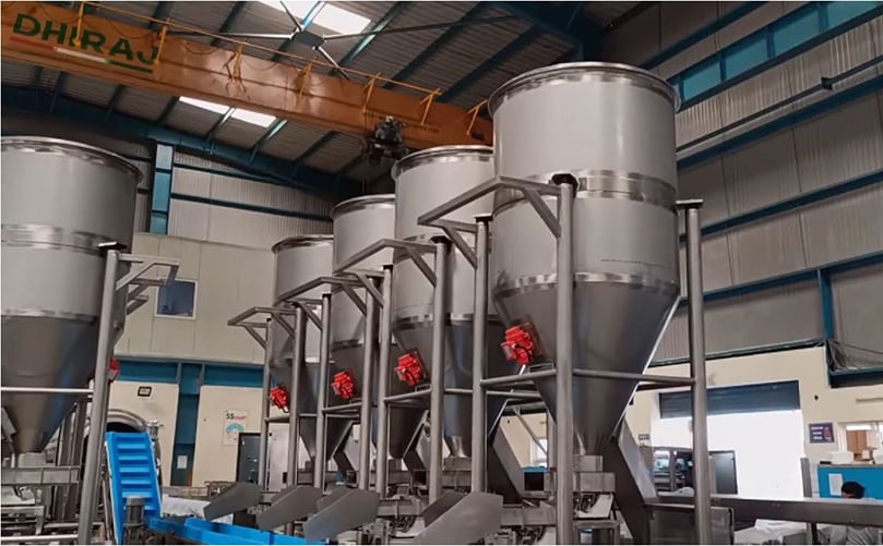 Continuous Weighing Blending System For Snack Mixture from Kanchan Metals Continuous Weighing Blending System For Snack Mixture from Kanchan Metals