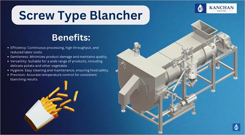 Screw Type Blancher From Kanchan Metals Screw Type Blancher From Kanchan Metals
