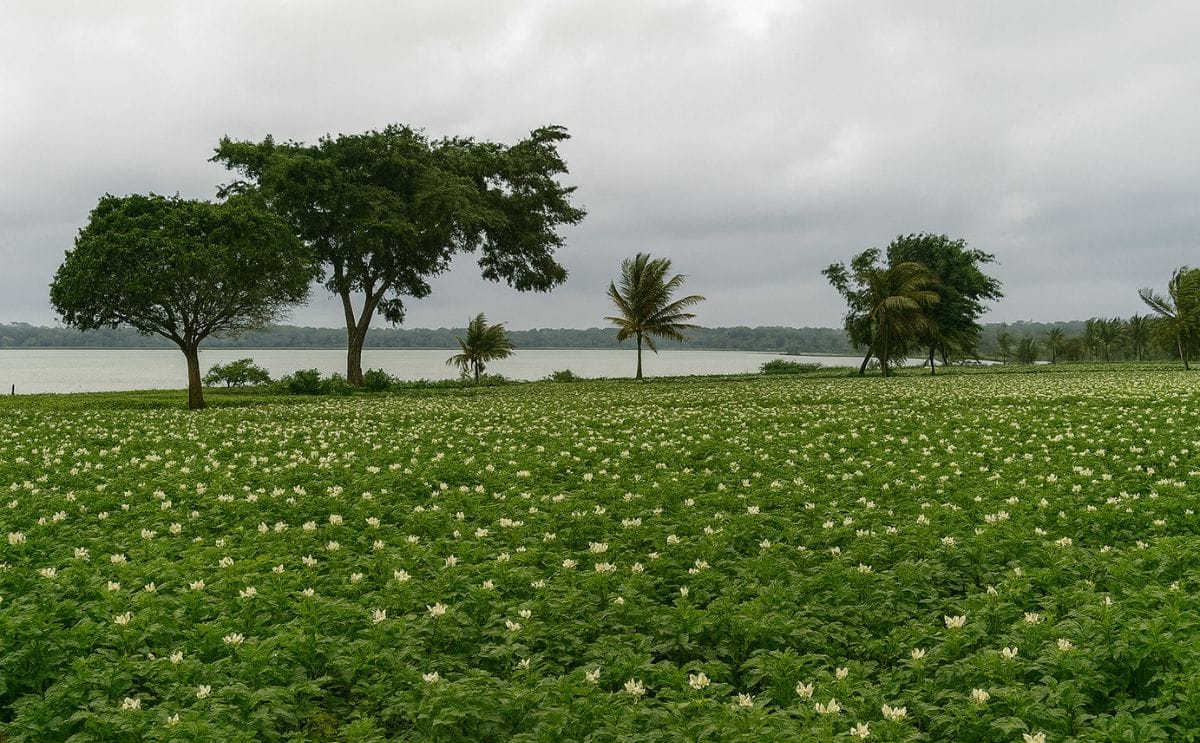 Potato Field in the Indian State Karnataka