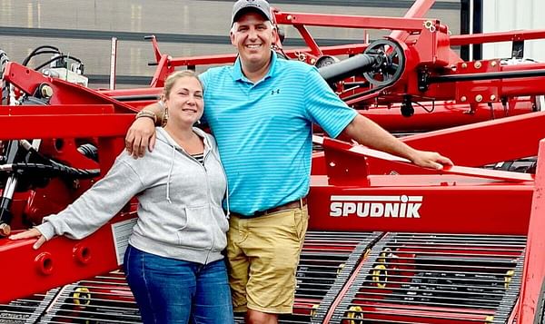 Ashley and Chris Gasperi loved the Grimm Spudnik products on display at the Aug. 24 Potato Field Day and Trade Show in Alliston. They said accessing high-quality scaled-down machinery in Kenya is difficult.